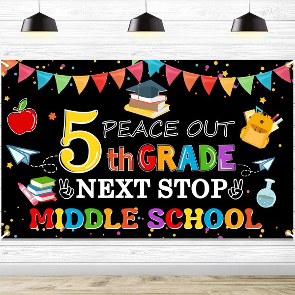 Peace Out 5th Grade Next Stop Middle School Backdrop 5th