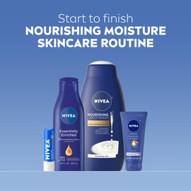 NIVEA Skin Care Set For Her, Nourishing Body Wash, Moisturizing Body Lotion, Lip Balm Stick with Shea Butter, & Hand Cream, 4 Piece Gift Set