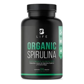 Espirulina Organica De 300 Cáps 500mg Alga Spirulina. B Life Sin Sabor                                                                                