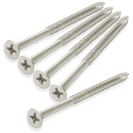 Cauldham Satin Nickel Wood Screws #9 x 3 Inch for Door Hinges - 25 Pack