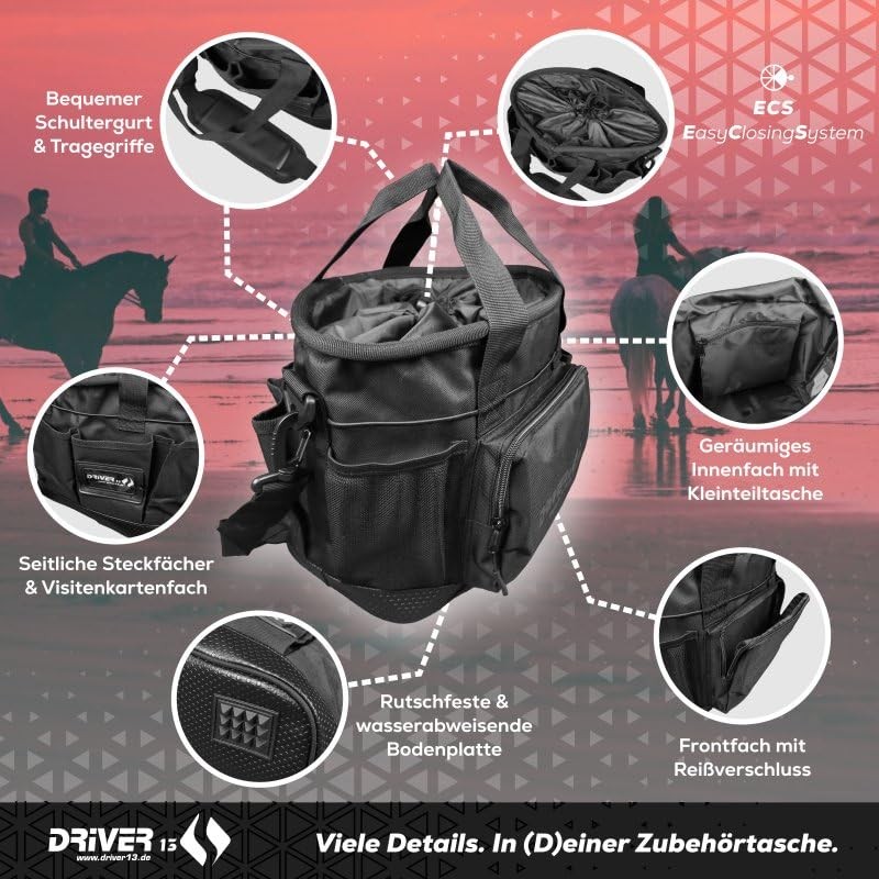 Driver13 Deluxe Grooming Bag for Horses Black