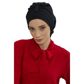 Instant Turban Lightweight Aerobin Scarf Head Turbans For Women Headwear Stylish Elegant Design Black