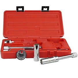 KAIFNT K203 Spark Plug Tool Set, Magnetic 5/8" Swivel & 16mm Thin Wall Sockets, 3/8-Inch Drive, 6-Piece