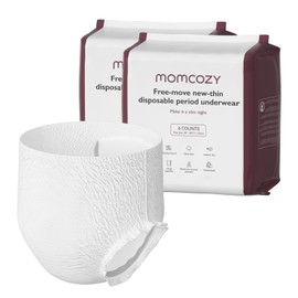 Momcozy Postpartum Disposable Underwear, 12 PCS No Leak New-Thin Built-in Pad Self-Absorbent Free-Move Period Underpants for Women Mothers Moms Labor Delivery Care