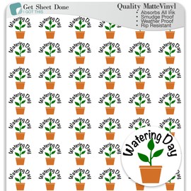 Plant Planner Stickers / 54 Fun Vinyl Stickers (1/2”) / Water Plants Reminder Care Fertilize/Essential Productivity Life Planner Stickers/Bulleting Journal/ToDo (Matte Vinyl, 3 Sheets)