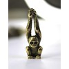 Brass Monkey Sculpture Ornament Keychain Metal Figurine Knick-Knack Lucky Trinket