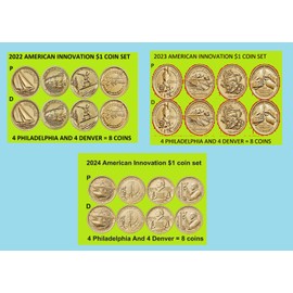 2022 - 2024 P & D American Innovation Dollar Complete Uncirculated Coin Sets -24