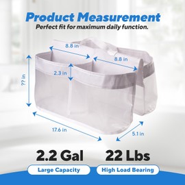 Baby Bath Toys Storage, Mesh Net Organizer for Toddlers Bathroom, Large Capacity Quick Dry Shower Caddy Basket, Easy Access Bathtub Holder No-Slip Design (4 Silicone Suction Cups) (A007)