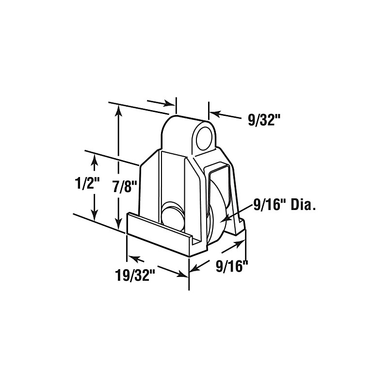 Prime-Line G 3199 Sliding Window Roller, 9/16 In. Stainless Steel,