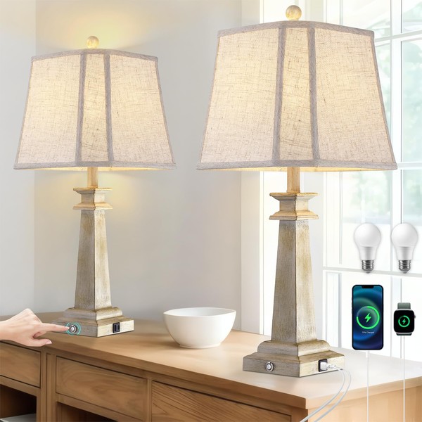 Hapcrea 27.5" Table Lamps Set of 2, 3-Way Dimmable Touch
