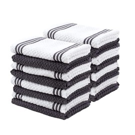 SIMPLI-MAGIC - Toallas de Cocina de Rizo de algodón, Paquete de 18, 12 x 12 Pulgadas