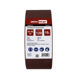 Woltersberger® Sanding Belts Pack of 10 | Size 100 x 560 mm | Grit P40 | Fabric Sanding Belt Sandpaper Belt Sander for Sanding, Filing, Sharpening and Rust Removal