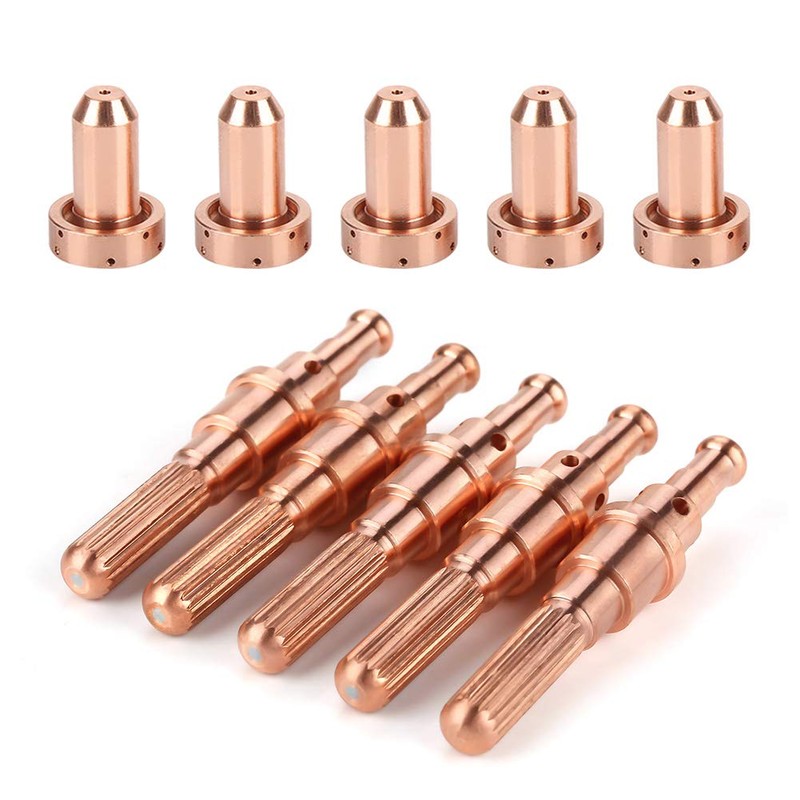 Eacam SL60-100 Torch Consumables, 100A Copper Electrode&Nozzle Tips Set, 10pcs