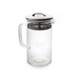 Rishi Tea Simple Brew Teapot - For 20oz Loose Tea Preparation, Built-in Strainer, Everyday Teaware, Easy to Clean, Borosilicate Glass, Enjoy Hot or Iced - 600ml