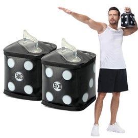 DEIRIS Portable Travel Dumbbells, Water Filled Dumbbell Set, Foldable and Adjustable Dumbbells 10 kg/Pair, Portable Fitness Equipment, for Core Training, Strength Training