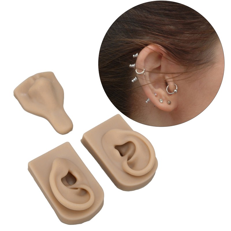 Silicone Piercing Practice Model Simulation Soft Flexible Nose Ears Model