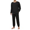 Ekouaer Mens Pyjamas Sets Soft Pjs Loungewear Long-Sleeve Top Elastic