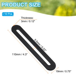 PATIKIL 4 3/10" Adjustable Flat Mending Plate with Slot, 10 Pcs Slidable Slotted Flat Straight Mending Plate Support Brace Brackets for Wood Furniture, Black