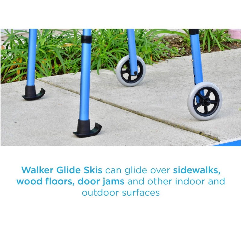 Nova Walker Skis for Folding Walkers Durable Glide Attachments for