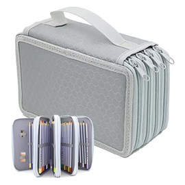 Large Pencil Case, 72 Slots Pencil Case for Adults/School Students, Large Capacity Student Stationary Case with Compartments, Work, Office Pen Organizer Holder School Supplies (Gray)