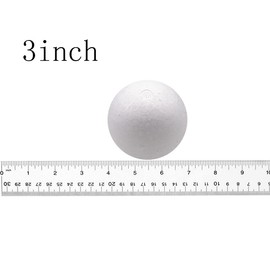FFchuanhe 3 inchs 40pcs Craft Foam Ball, Smooth of White Polystyrene Round Ball, for Arts and Crafts Supplies, School Project， Wedding，DIY Craft, Home, Easter and Festival Party Decoration。