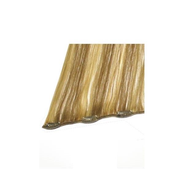 I&K Clip In Human Hair Extensions - Quick Length Piece #18/613-Ash Blonde with Lightest Blonde Mix 18 inch