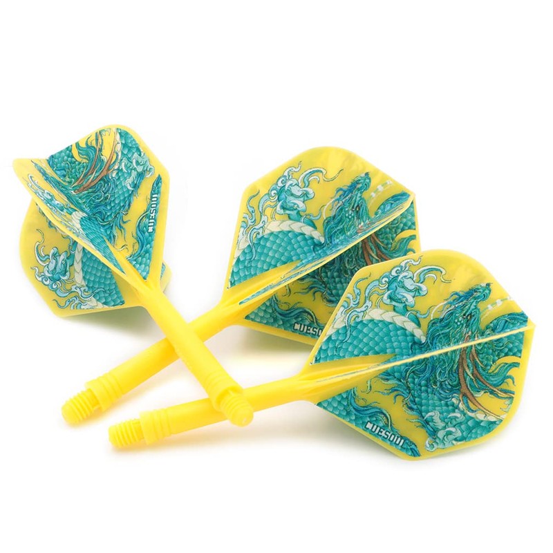 CUESOUL Integrated Dart Shaft and Flights with Four Mythological Symbols