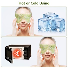 ideayard Gemstone Jade Eye Mask - 100% Natural Jade Sleeping Mask (Large, Dark Green)