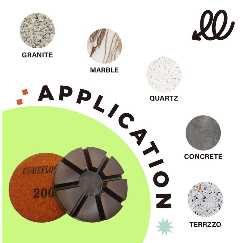 Hybrid Transitional Diamond Polishing Pucks for Concrete Terrazzo Floor, Aggressive