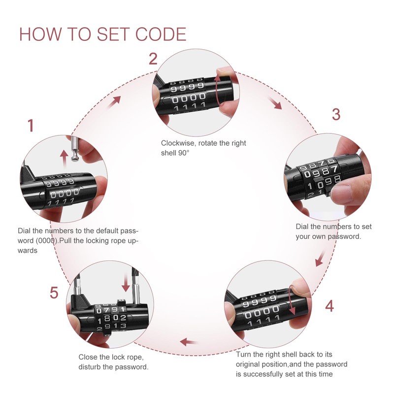 LOFICOPER Long Shackle Combination Lock, 4 Digit Combination Padlock, 6.8