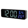 LED 9.1in Mirror Clock Multifunctional Digital Alarm Date Humidity Clock
