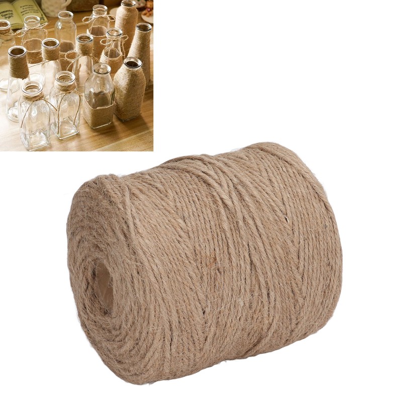 200m Natural Jute Twine 3mm Dia 4 Strand Safety Protective