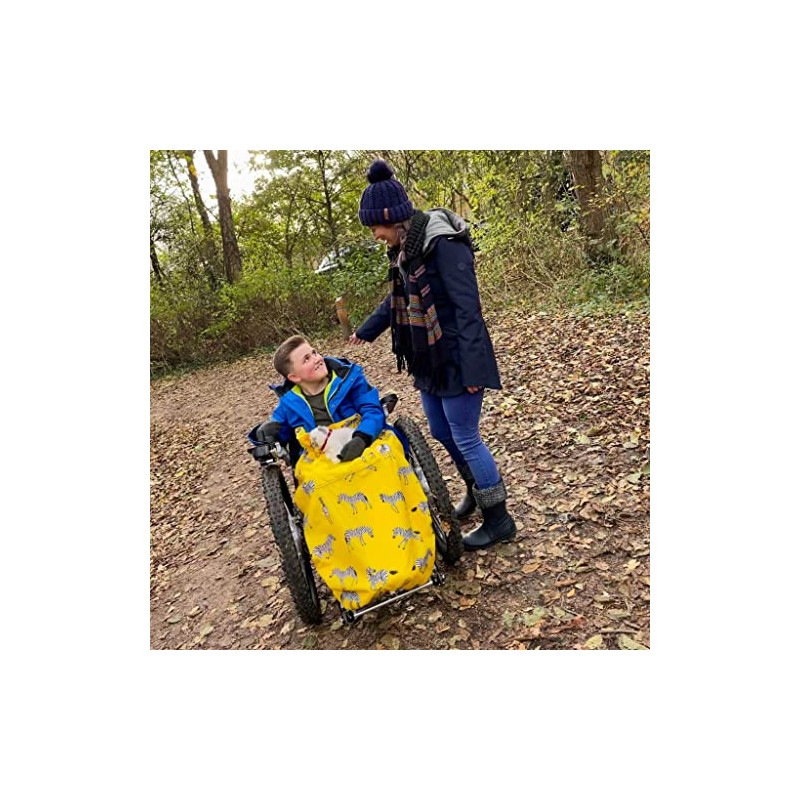Bundlebean Children’s Wheelchair Cosy – Fleece‑Backed Waterproof Nylon, Front Hand-Warming