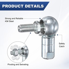 M METERXITY 4-Pack CS10 Ball Head Rod End Bearing, M8x1.25 Right Male Thread and Right Female Thread Self-lubricating Carbon Steel Angle Ball Joint Socket End Fitting for Automotive