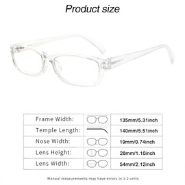 VIDEBLA 5 Pack Computer Reading Glasses Men and Women Anti Eyestrain Blue Light Blocking Glasses for Reading (5 Clear, 1.50)