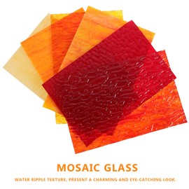 Milisten Water Ripple Glass Colored Glass Sheet 6Pcs Stained Glass Sheets Mosaic Glass Sheet Cathedral Glass Mosaic Tiles Glass Mosaic Pieces DIY Crafts Accessories Mosaic Glass Art Glass Wall Murals