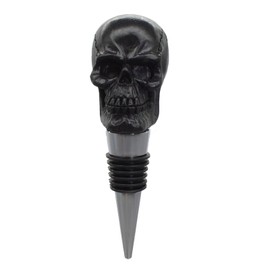 Wine Bottle Stopper Skull Decorative Beverage Wine Cork for Man Housewarming Gift,Christmas,Thanksgiving,Black