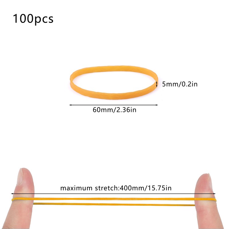 Pack of 100 Rubber Bands Strong 10 cm Rubber Bands