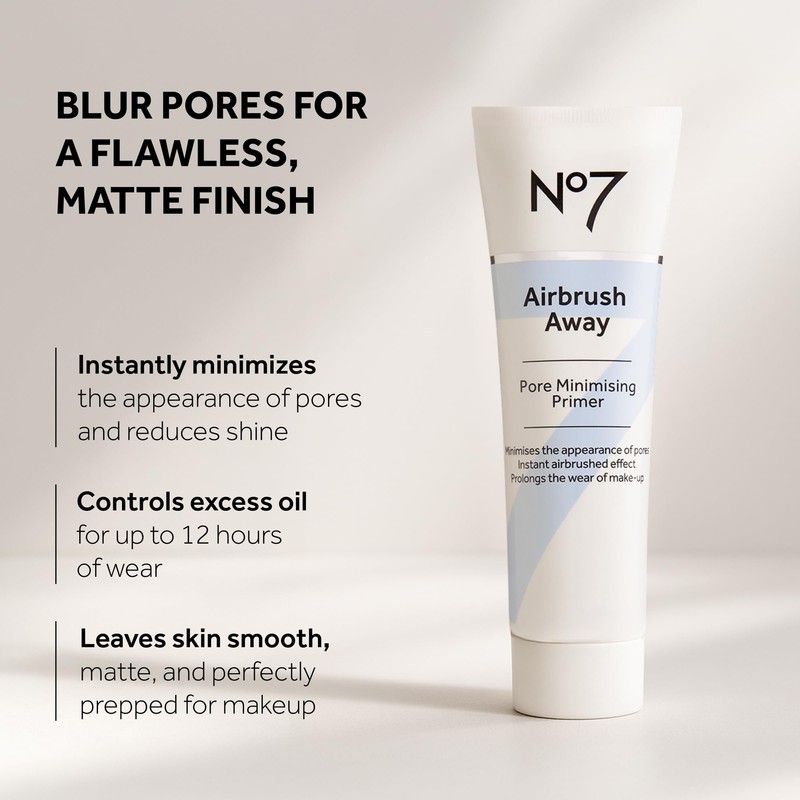 No7 Airbrush Away Pore Minimizing Facial Primer - Lightweight, Matte