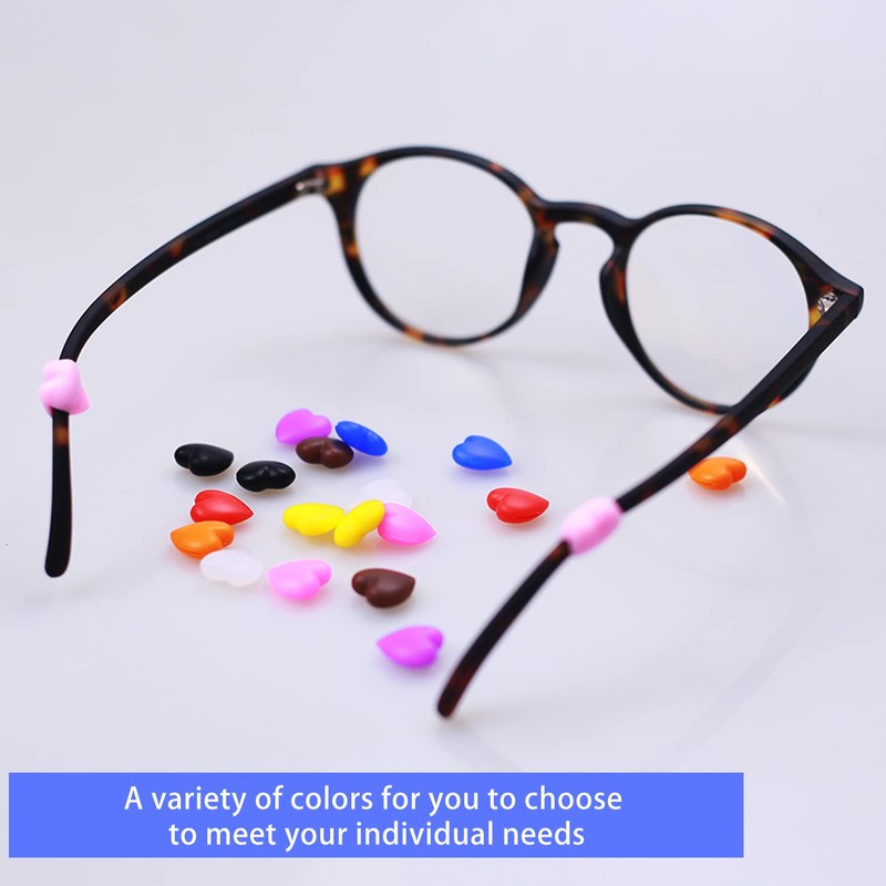 KECHIO Eyeglasses Ear Grip Heart-Shaped Silicone Retainers Soft Ear Hooks