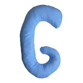 Pegasus Home Fashions Hypo-Allergenic Versatile Body Contour Maternity Pregnancy and Nursing Pillow: Blue or Pink with White Polka Dots, 100% Cotton Removable Zipper Cover (Blue)