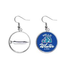 ocean fish fresh thin art deco fashion dangle drop winter ice ear jewelry