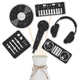 Music Theme Centerpiece Sticks Musical Party Decorations 12PCS DJ Table Toppers Music Disco Theme Table Centerpieces Decor for Musical Social Media Hip Hop Birthday Party Supplies