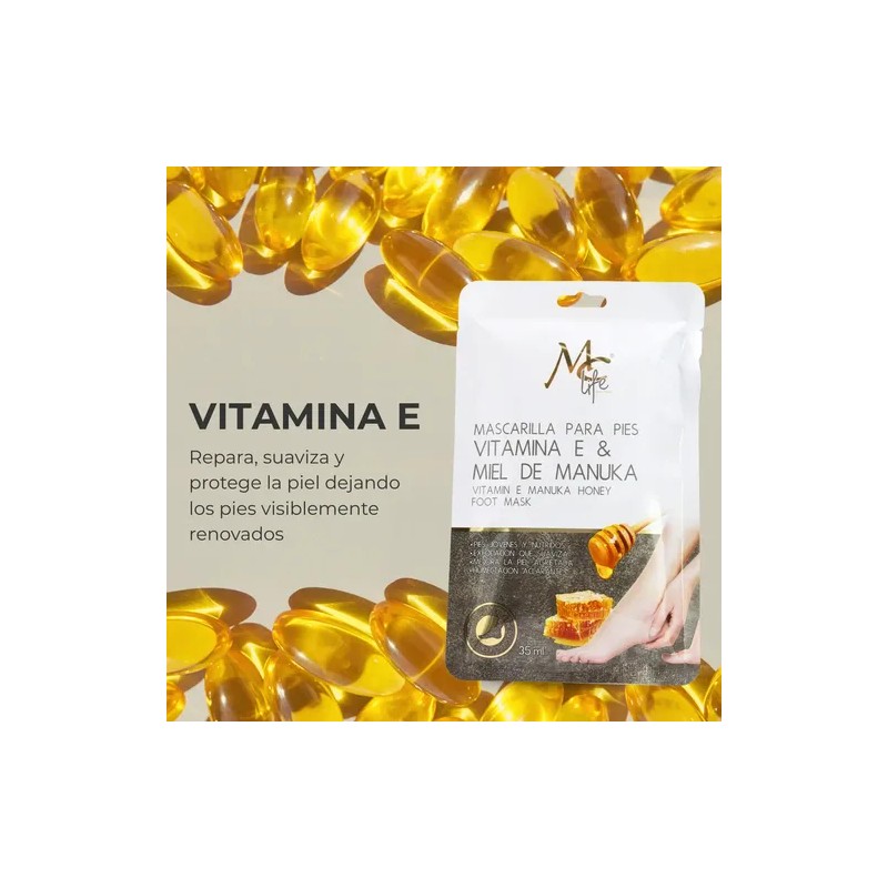 3 Pzs, Mascarilla Exfoliante Pies, Vitamina E, Miel. Mc Life