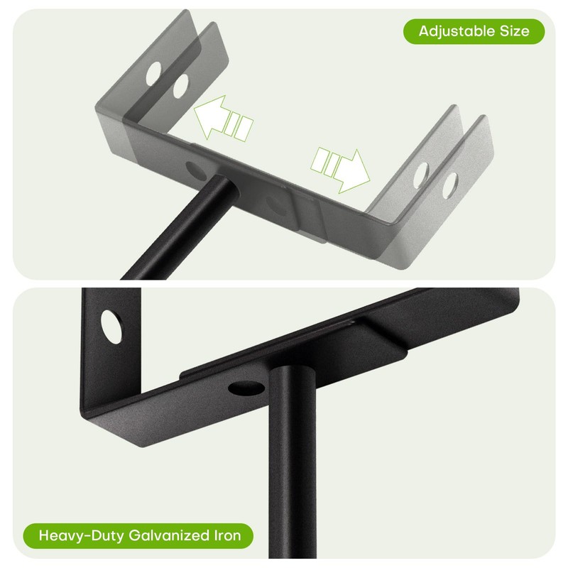 Rolitwils Heavy Duty Adjustable Downspout Brackets - 4 Pack Rust-Proof