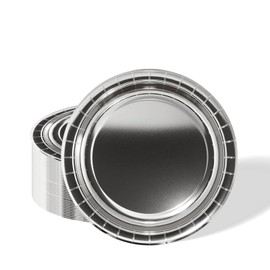 Mienocol 32pcs Metallic Silver Paper Plates,7 inch Foil Silver Party Paper Plates Tableware Round Dinner Plate for Christmas,Birthday,Wedding,Picnic, BBQ,Bar,Restaurant and Party Supplies Table Décor