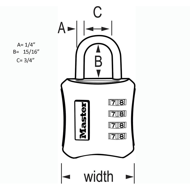 Master Lock 653D Set-Your-Own-Combination 2-inch Padlock, 4-Pack, Color May Vary