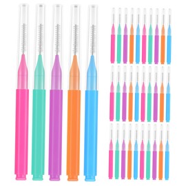 Healeved Ergonomic Interdental Care Kit 50pcs Cleaning Brush Soft Bristles Flosser for Oral Care Flosser Travel Toothpick 5 Colors