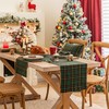 Green Yellow Plaid Christmas Table Runner, Winter Holiday Table Runners