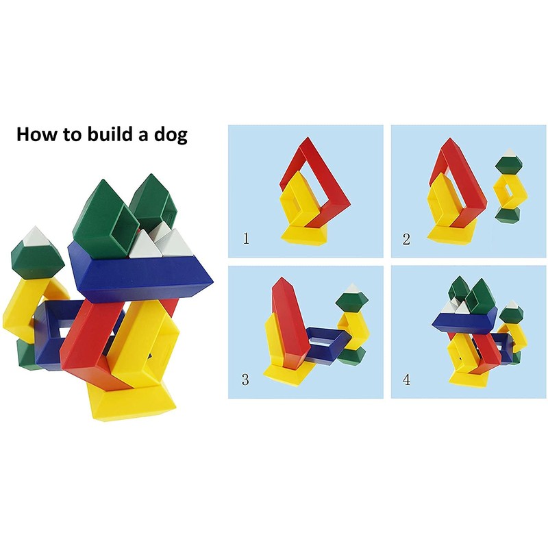 STEAM STUDIO Pyramid Building Blocks 15pcs, Building Blocks Stacking Toys